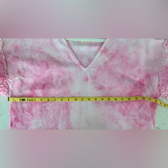 Maeve Tie-Dye Pink Ruffle Sleeve Dress - Size L - Picture 6 of 7